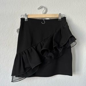 Forever 21 Black Ruffle Mini Skirt